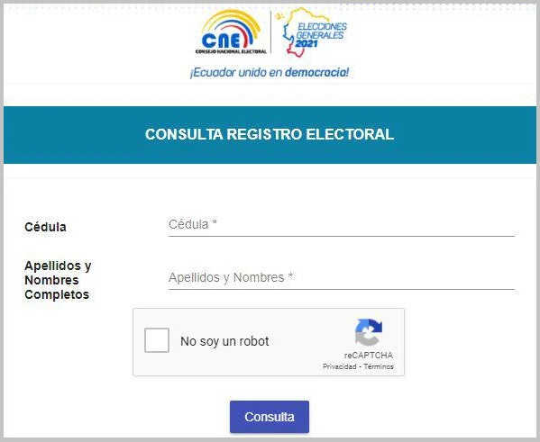 consultar lugar votacion cne en linea